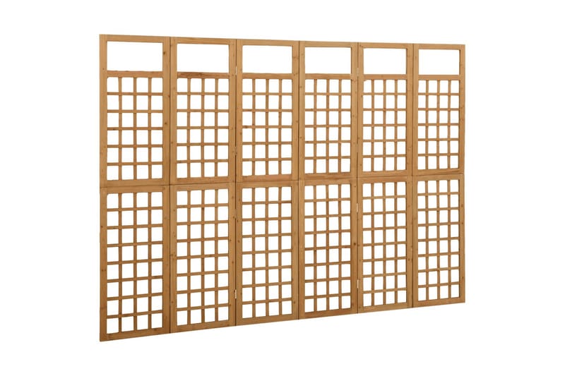 6-panels rumdeler/espalier 242,5x180 cm massivt grantræ - Brun - Espailer - Drivhustilbehør