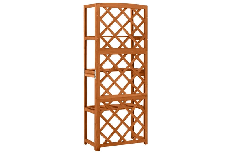 espalier med hylder 55x30x140 cm massivt grantræ - Brun - Have - Havearbejde & dyrkning - Drivhuse - Drivhustilbehør