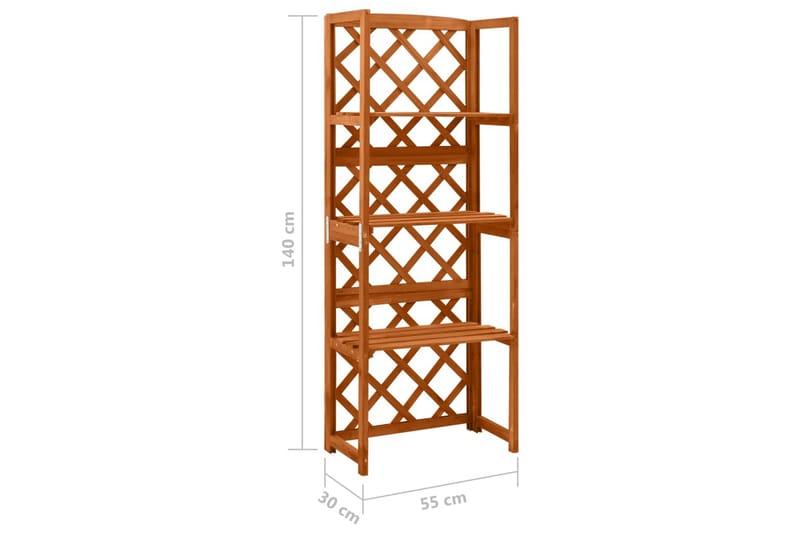 espalier med hylder 55x30x140 cm massivt grantræ - Brun - Drivhustilbehør - Espailer