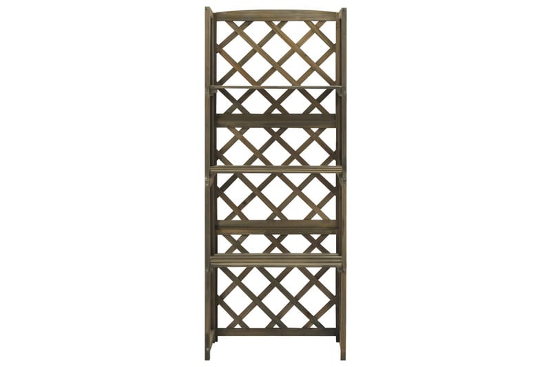espalier med hylder 55x30x140 cm massivt grantræ grå - Grå - Have - Havearbejde & dyrkning - Drivhuse - Drivhustilbehør