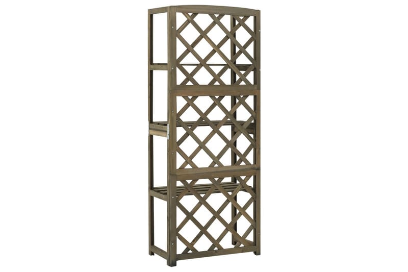 espalier med hylder 55x30x140 cm massivt grantræ grå - Grå - Have - Havearbejde & dyrkning - Drivhuse - Drivhustilbehør