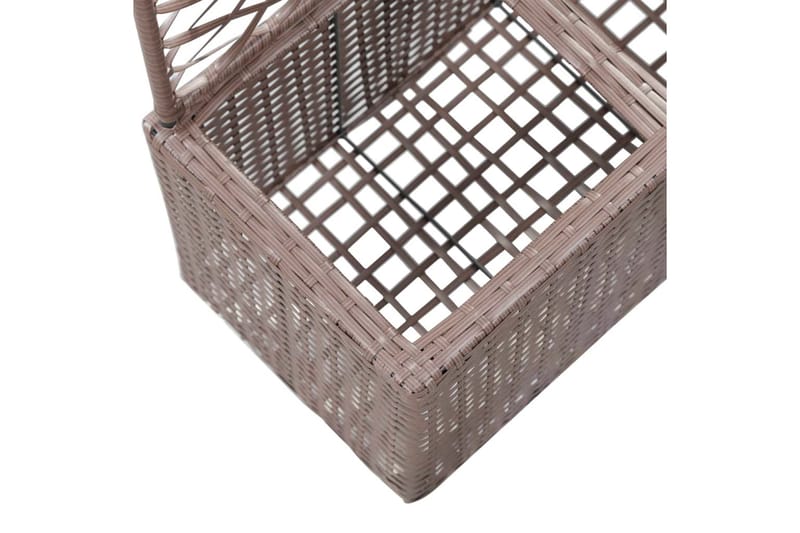 Espalier med Plantekasse 2 Krukker 58x30x107 Polyrattan Brun - Brun - Have - Havearbejde & dyrkning - Drivhuse - Drivhustilbehør