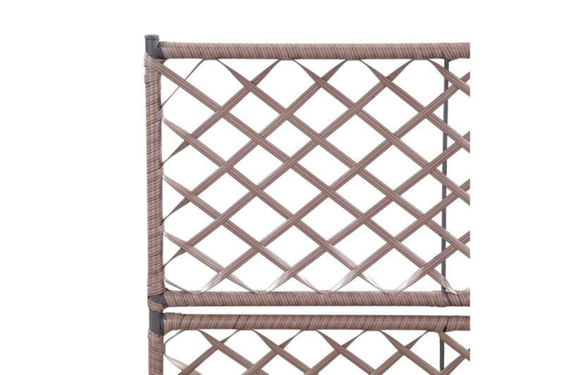 Espalier med Plantekasse 2 Krukker 58x30x107 Polyrattan Brun - Brun - Have - Havearbejde & dyrkning - Drivhuse - Drivhustilbehør