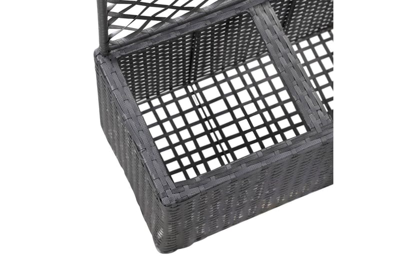 Espalier med Plantekasse 2 Krukker 58x30x107 Polyrattan Sort - Sort - Have - Havearbejde & dyrkning - Drivhuse - Drivhustilbehør