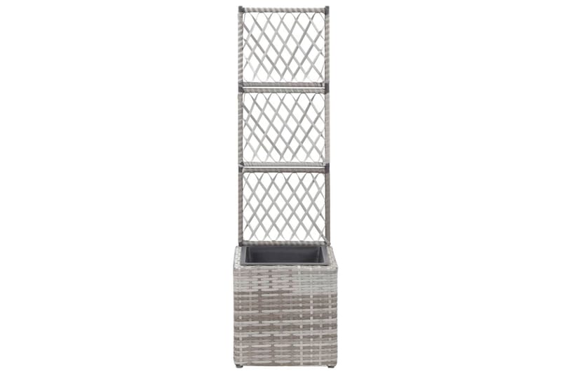 Espalier med Plantekasse 1 Krukke 30x30x107cm Polyrattan - Grå - Have - Havearbejde & dyrkning - Drivhuse - Drivhustilbehør