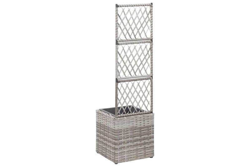 Espalier med Plantekasse 1 Krukke 30x30x107cm Polyrattan - Grå - Have - Havearbejde & dyrkning - Drivhuse - Drivhustilbehør