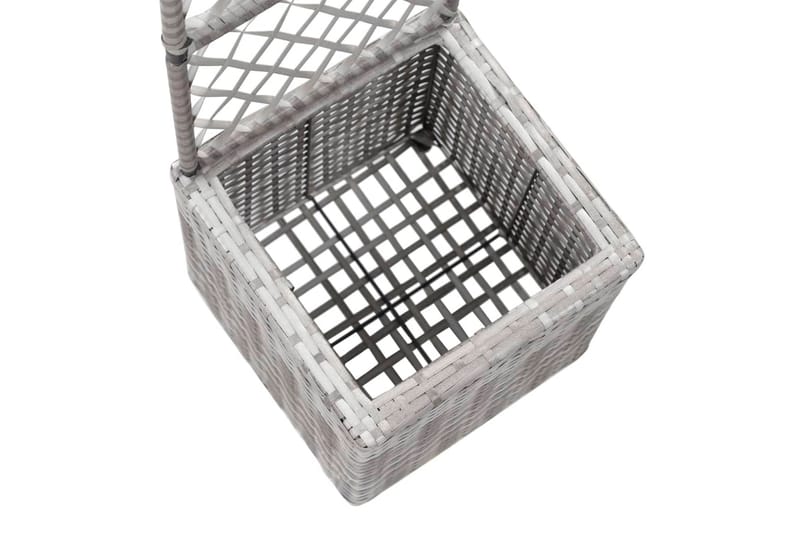 Espalier med Plantekasse 1 Krukke 30x30x107cm Polyrattan - Grå - Have - Havearbejde & dyrkning - Drivhuse - Drivhustilbehør