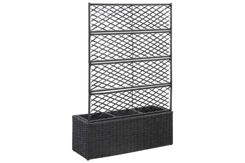 Espalier med Plantekasse 3 Krukker 83x30x130cm Polyrattan - Sort - Have - Havearbejde & dyrkning - Drivhuse - Drivhustilbehør