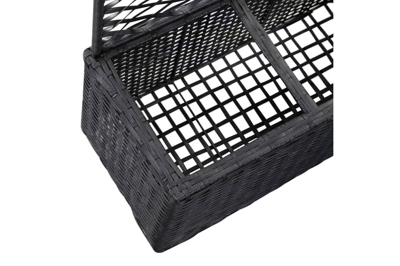 Espalier med Plantekasse 3 Krukker 83x30x130cm Polyrattan - Sort - Have - Havearbejde & dyrkning - Drivhuse - Drivhustilbehør