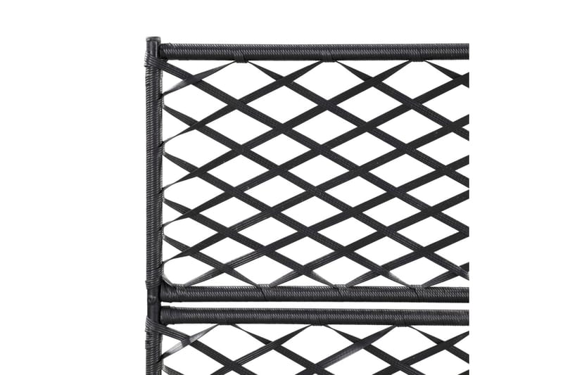Espalier med Plantekasse 3 Krukker 83x30x130cm Polyrattan - Sort - Have - Havearbejde & dyrkning - Drivhuse - Drivhustilbehør