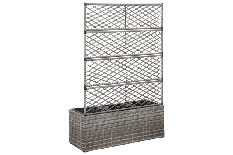 Espalier med Plantekasse 3 Krukker 83x30x130cm Polyrattan - Grå - Have - Havearbejde & dyrkning - Drivhuse - Drivhustilbehør