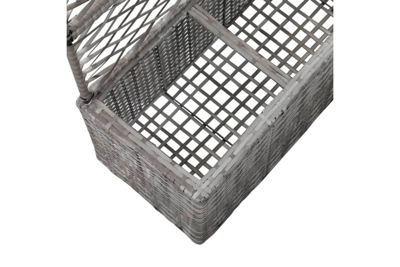 Espalier med Plantekasse 3 Krukker 83x30x130cm Polyrattan - Grå - Have - Havearbejde & dyrkning - Drivhuse - Drivhustilbehør