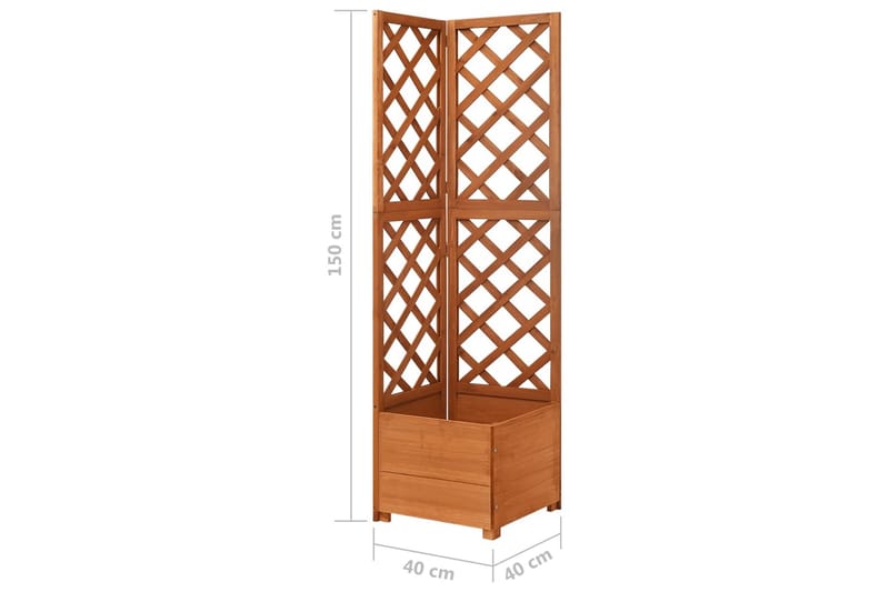 espalier med plantekasse til hjørne 40x40x150 cm fyrretræ - Brun - Have - Havearbejde & dyrkning - Drivhuse - Drivhustilbehør