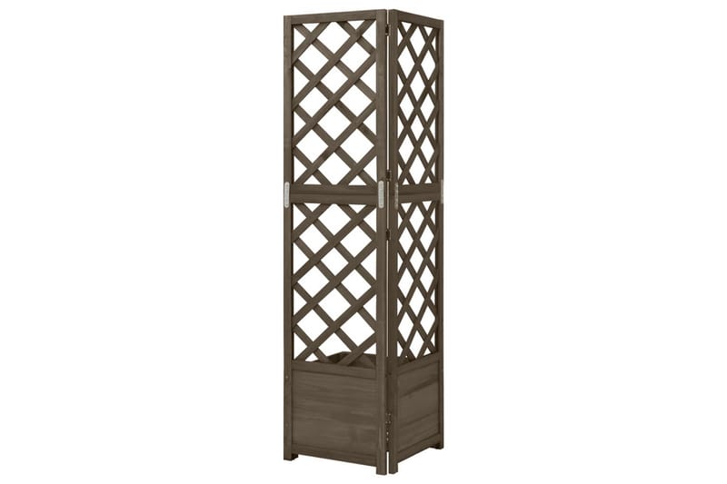 espalier med plantekasse til hjørne 40x40x150 cm grantræ grå - Grå - Have - Havearbejde & dyrkning - Drivhuse - Drivhustilbehør