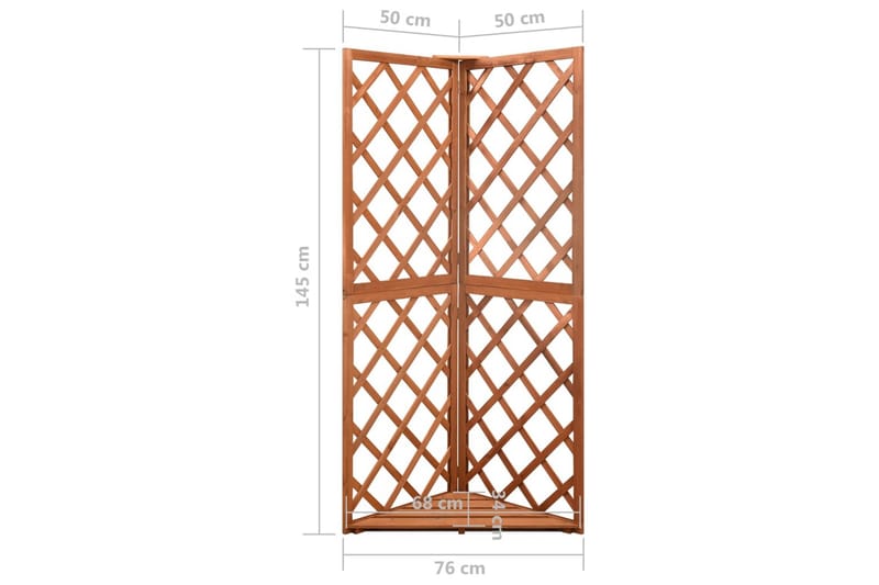 espalier til hjørne 50x50x145 cm massivt grantræ - Brun - Have - Havearbejde & dyrkning - Drivhuse - Drivhustilbehør
