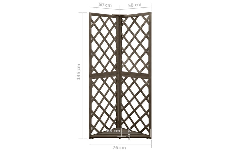 espalier til hjørne 50x50x145 cm massivt grantræ grå - Grå - Have - Havearbejde & dyrkning - Drivhuse - Drivhustilbehør