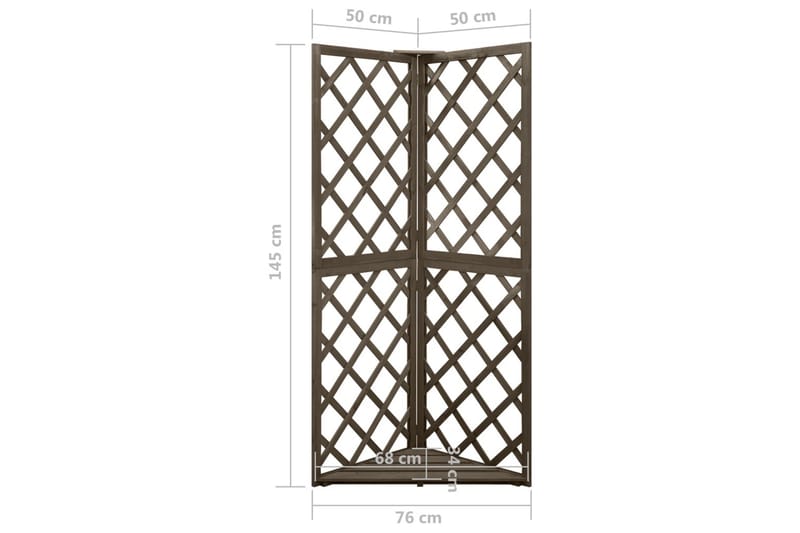 espalier til hjørne 50x50x145 cm massivt grantræ grå - Grå - Drivhustilbehør - Espailer