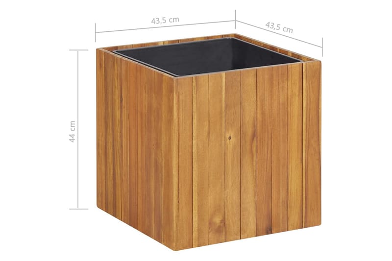 Haveplantekasse 43,5 X 43,5 X 44 cm Massivt Akacietræ - Brun - Have - Havearbejde & dyrkning - Drivhuse - Drivhustilbehør