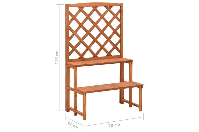 plantestativ med espalier 70x42x115 cm massivt grantræ - Brun - Have - Havearbejde & dyrkning - Drivhuse - Drivhustilbehør