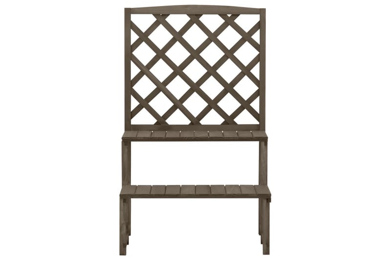 plantestativ med espalier 70x42x115 cm massivt grantræ grå - Grå - Have - Havearbejde & dyrkning - Drivhuse - Drivhustilbehør