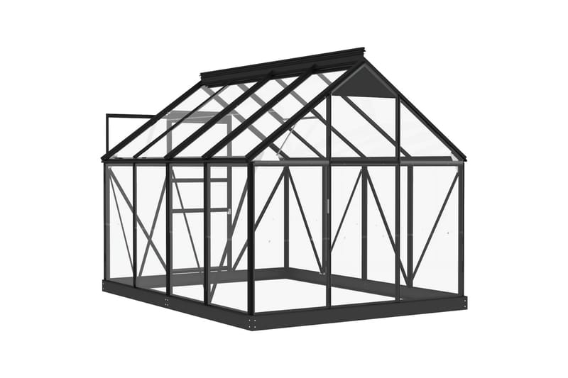 glasdrivhus 155x200,5x191 cm aluminium antracitgrå - Antracit - Have - Havearbejde & dyrkning - Drivhuse