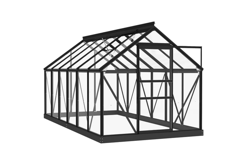 glasdrivhus 155x298x191 cm aluminium antracitgrå - Antracit - Have - Havearbejde & dyrkning - Drivhuse