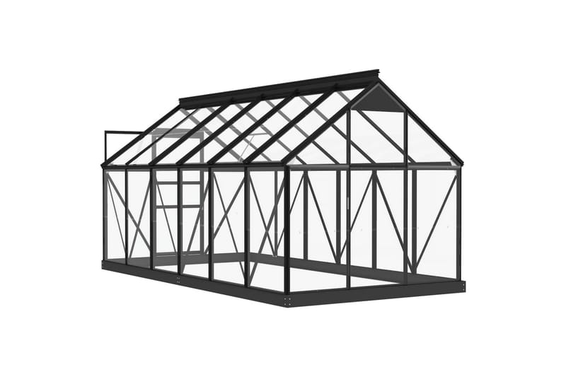 glasdrivhus 155x298x191 cm aluminium antracitgrå - Antracit - Have - Havearbejde & dyrkning - Drivhuse