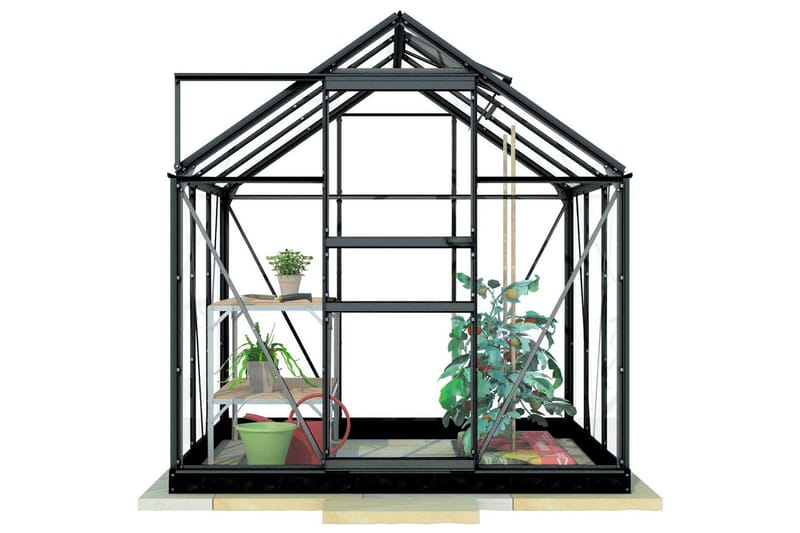 Lykke Glas Drivhus 3,8 m2 - Sort - Have - Havearbejde & dyrkning - Drivhuse