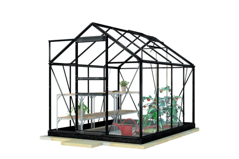 Lykke Glas Drivhus 5 m2 - Sort - Have - Havearbejde & dyrkning - Drivhuse