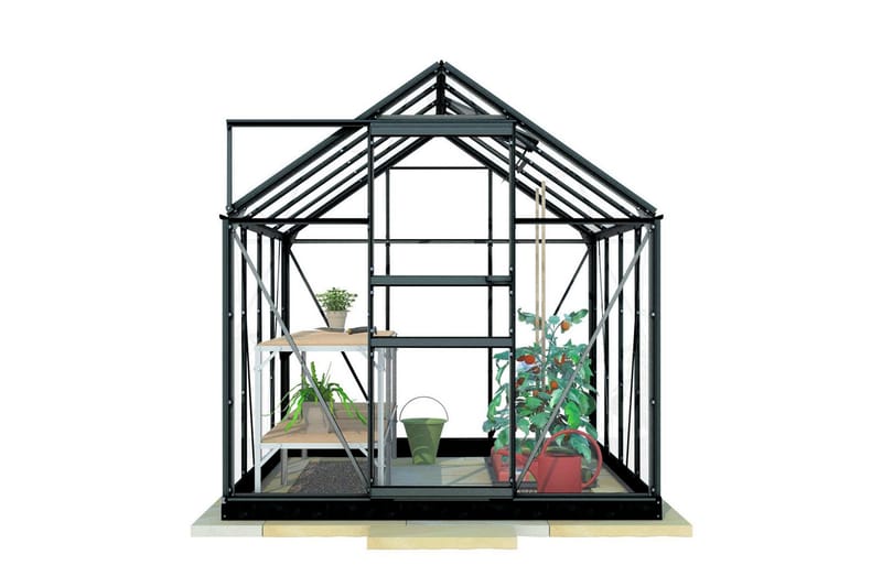 Lykke Glas Drivhus 5 m2 - Sort - Have - Havearbejde & dyrkning - Drivhuse