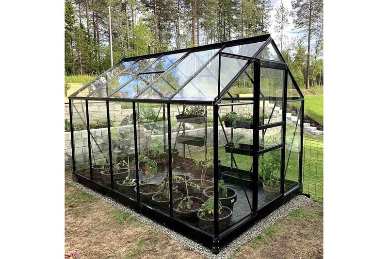 Lykke Glas Drivhus 6,2 m2 - Sort - Have - Havearbejde & dyrkning - Drivhuse