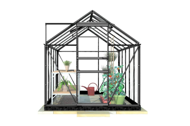 Lykke Glas Drivhus 6,2 m2 - Sort - Have - Havearbejde & dyrkning - Drivhuse