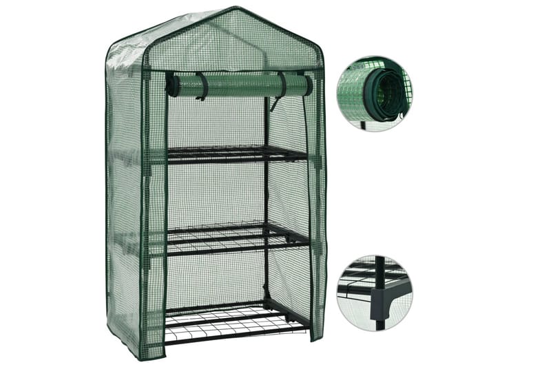 Minidrivhus I 3 Niveauer 69 X 49 X 125 Cm - Grøn - Have - Havearbejde & dyrkning - Drivhuse