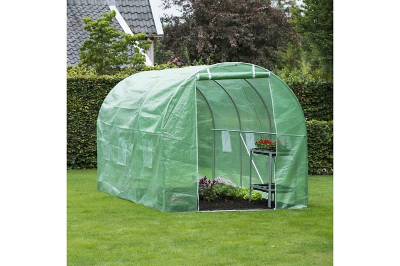 Nature drivhus 3,5 x 2 x 2 m grøn - Grøn - Have - Havearbejde & dyrkning - Drivhuse