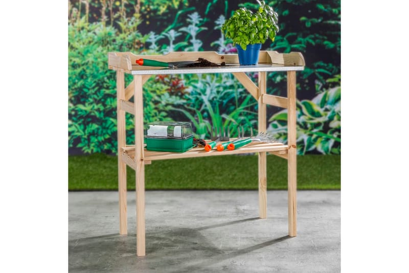 HI plantebord 82x38x78 cm træ - Beige - Plantebord - Pottebænk