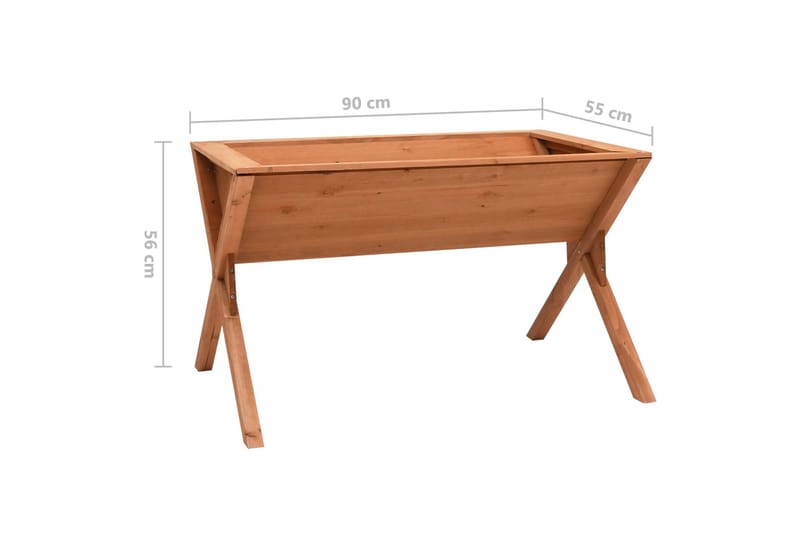Plantekasse 90x55x56 cm fyrretræ - Brun - Have - Havearbejde & dyrkning - Drivhuse - Plantebord