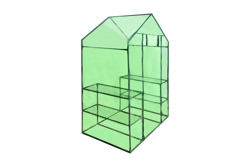 Walk-In-Drivhus Med 4 Hylder - Grøn - Drivhuse - Fritstående drivhus
