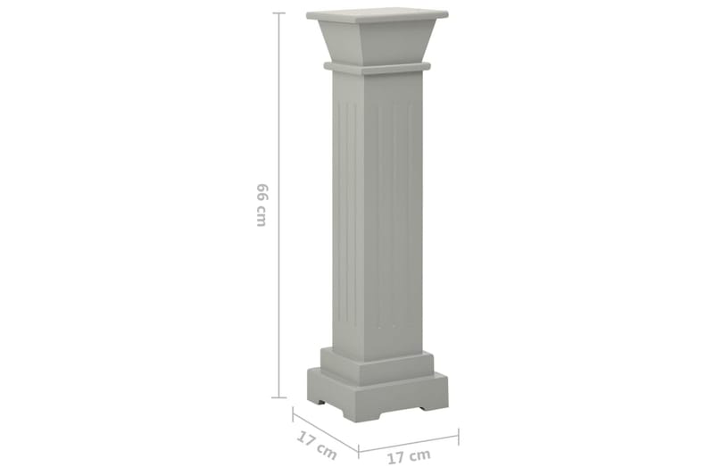 klassisk plantestativ 17x17x66 cm MDF firkantet grå - Grå - Have - Havearbejde & dyrkning - Dyrkning - Plantestøtte - Blomsterpinde