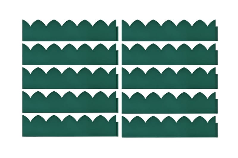 Plænekanter 10 stk. 65x15 cm Pp Grøn - Grøn - Have - Havearbejde & dyrkning - Dyrkning - Plantestøtte - Rabatkant