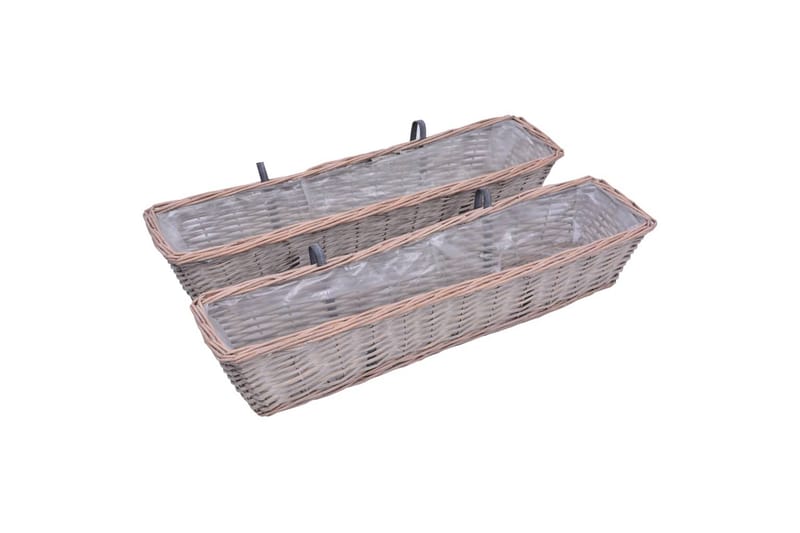 Plantekasser Til Altan 80x20x15 cm Flet Og Pe-Foring - Brun - Have - Havearbejde & dyrkning - Dyrkning - Plantning & fordyrkning - Plantetrug