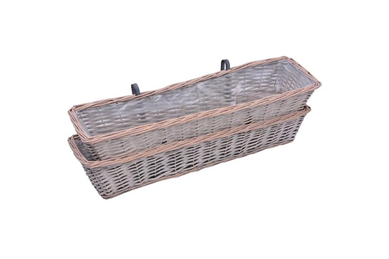 Plantekasser Til Altan 80x20x15 cm Flet Og Pe-Foring - Brun - Have - Havearbejde & dyrkning - Dyrkning - Plantning & fordyrkning - Plantetrug