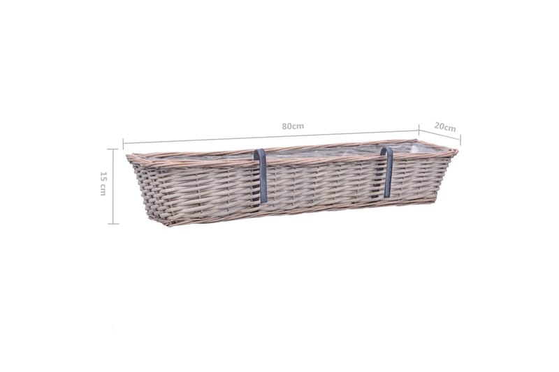 Plantekasser Til Altan 80x20x15 cm Flet Og Pe-Foring - Brun - Have - Havearbejde & dyrkning - Dyrkning - Plantning & fordyrkning - Plantetrug