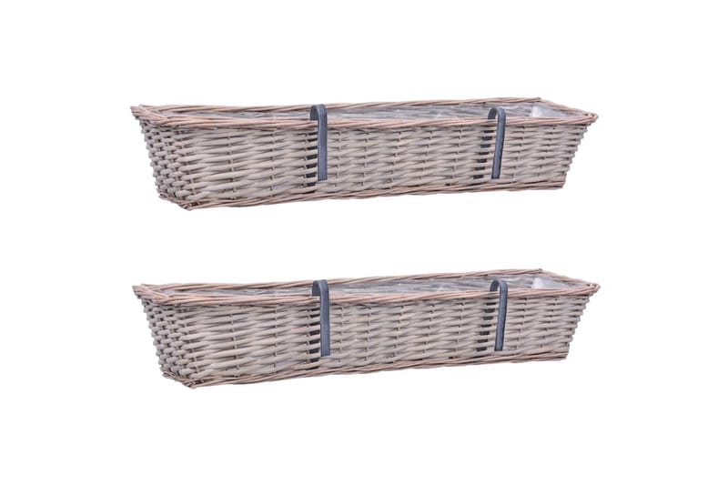 Plantekasser Til Altan 80x20x15 cm Flet Og Pe-Foring - Brun - Have - Havearbejde & dyrkning - Dyrkning - Plantning & fordyrkning - Plantetrug