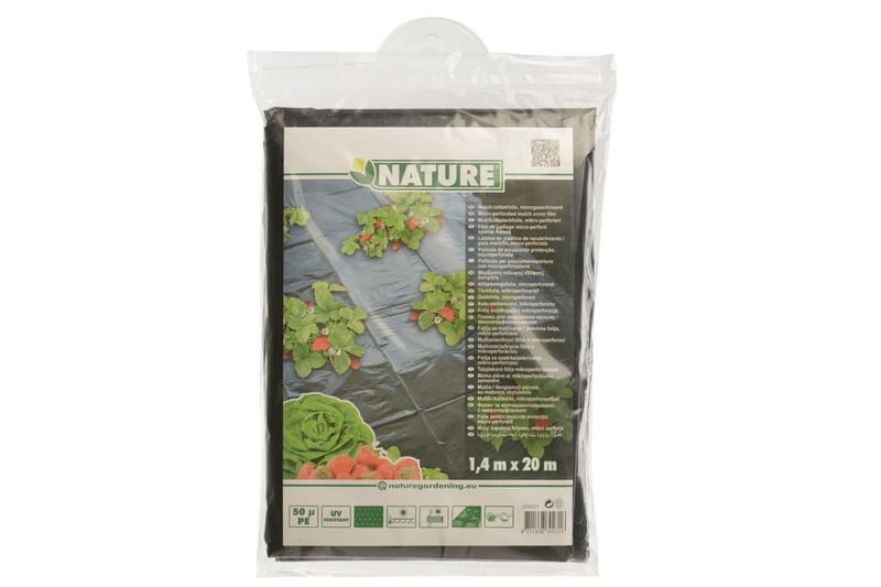 Nature dækningsmateriale til jordbær 1,4 x 20 m 6030231 - Sort - Bærnet - Plastiknet & havenet