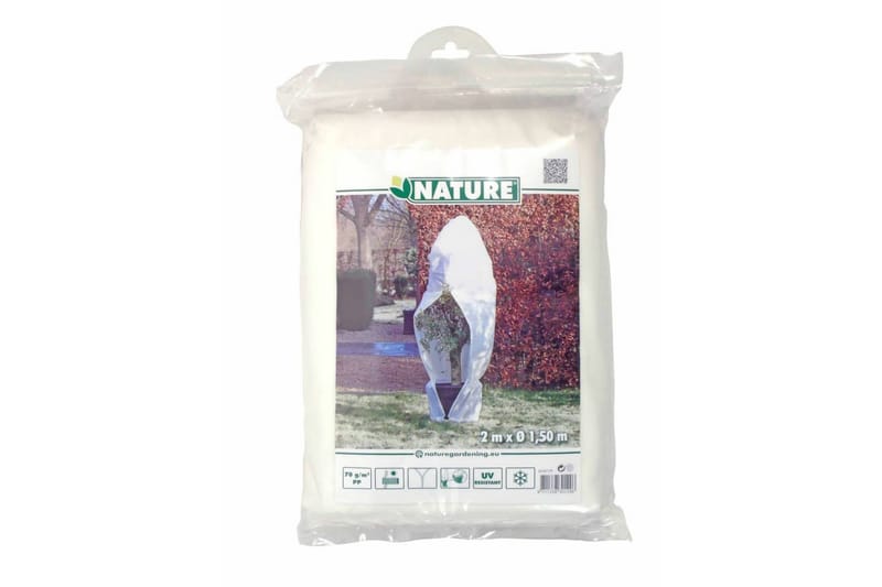 Nature frostdækken i fleece med lynlås hvid 70 g/m² 1,5x1,5x - Hvid - Bærnet - Plastiknet & havenet