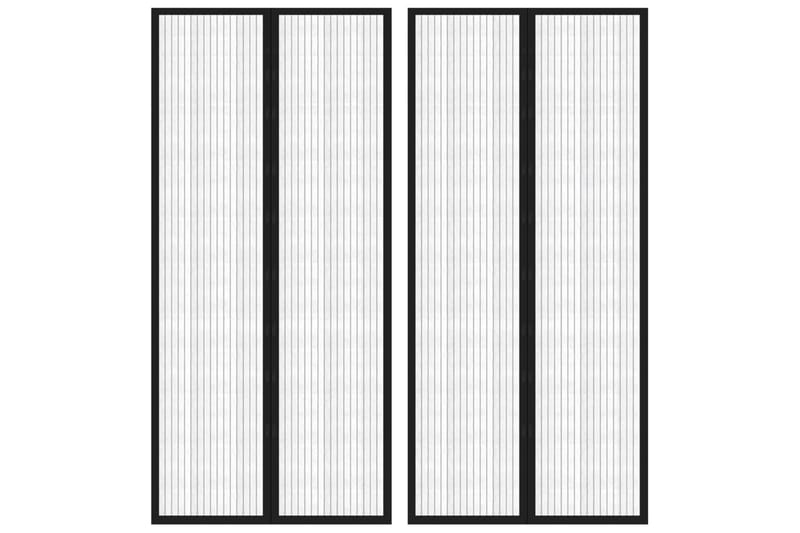 insektnet til dør 2 stk. med magneter 210x90 cm sort - Sort - Have - Havearbejde & dyrkning - Dyrkning - Skadedyrsbekæmpelse - Myggebeskyttelse