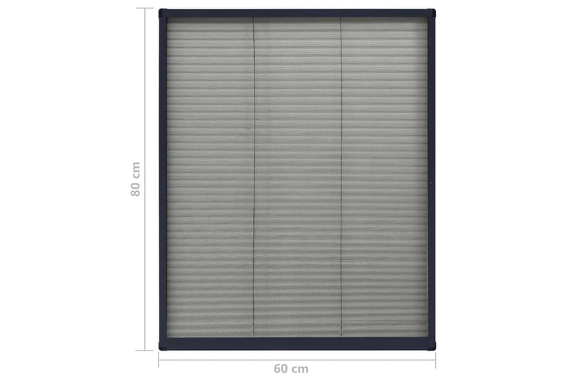 plisseret insektnet til vinduer 60x80 cm aluminium - Antracit - Friluftsudstyr - Myggenet - Myggebeskyttelse