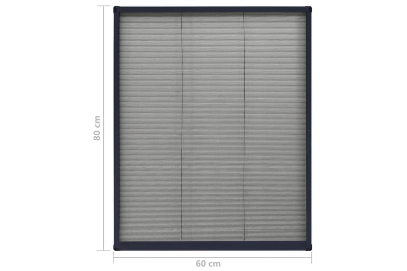 plisseret insektnet til vinduer 60x80 cm aluminium - Antracit - Have - Havearbejde & dyrkning - Dyrkning - Skadedyrsbekæmpelse - Myggebeskyttelse