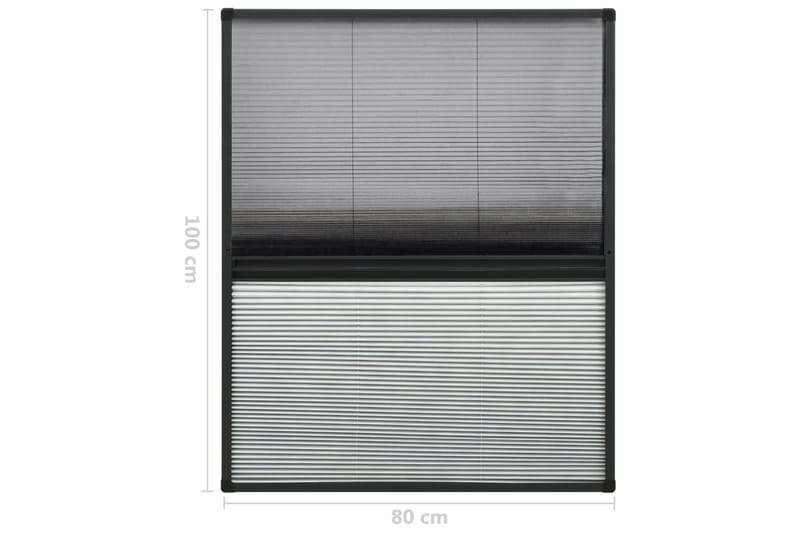plisseret insektnet til vinduer 80x100 cm - Antracit - Friluftsudstyr - Myggenet - Myggebeskyttelse