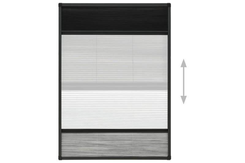 Plisseret insektnet til vinduer 80x120 cm aluminium - Antracit - Friluftsudstyr - Myggenet - Myggebeskyttelse